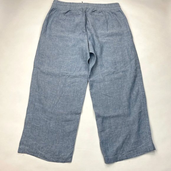 Athleta Cabo Linen Wide Leg Pants Women 20‎ Elastic Waist Pockets Lightweight - Picture 2 of 14